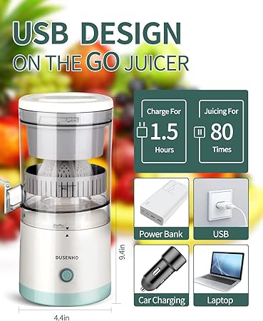 Last Day Sale 50% OFF 🔥 Portable USB Rechargeable Electric Citrus Juicer – Hands-Free Fresh Juice Maker